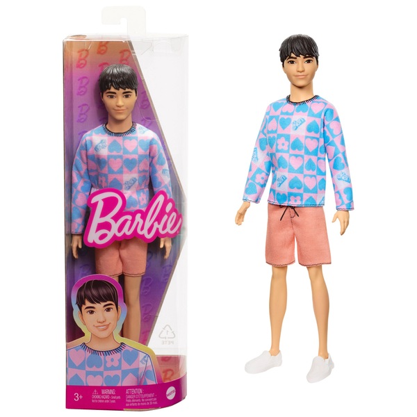 Barbie Fashionista Ken Doll 219 with Colourful Hearts Top | Smyths Toys ...