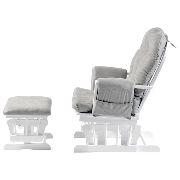 Babylo Milan Glider Chair and Footstool White and Grey Smyths Toys UK