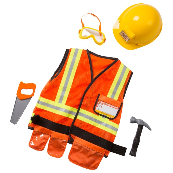 Melissa & Doug Construction Worker Dress Up Costume Set | Smyths Toys UK