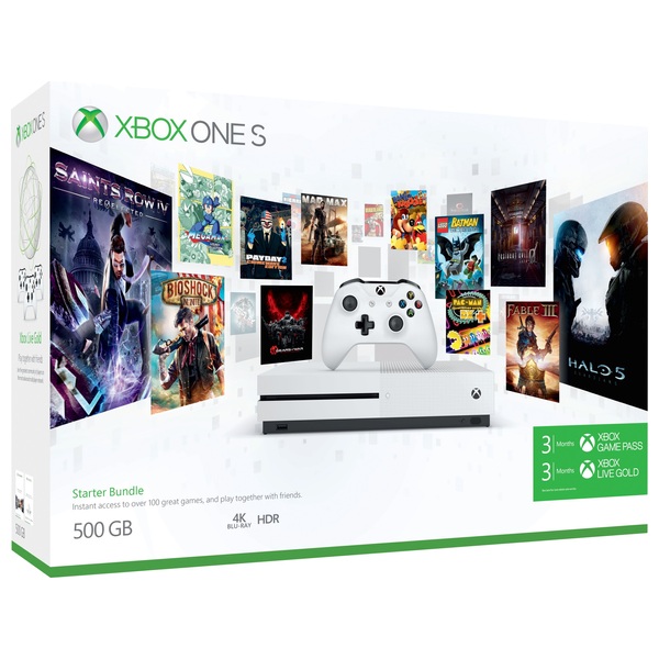 Xbox One S 500GB Starter Bundle Pack (3 Months Game Pass 