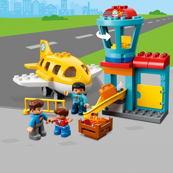 LEGO 10871 DUPLO My Town Airport Building Set with Airplane | Smyths ...