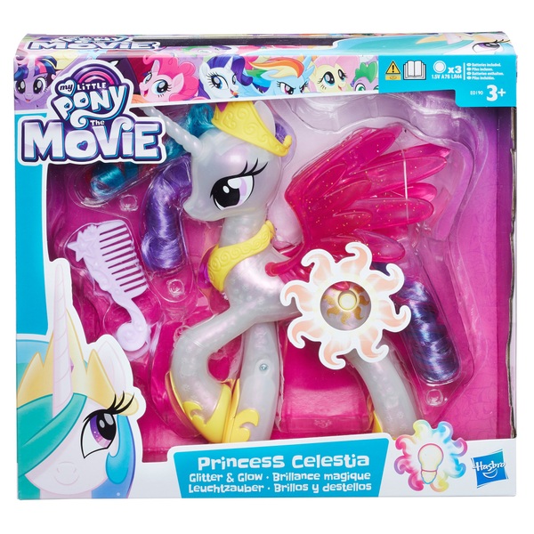 New My Little Pony Princess Celestia Glitter /& Glow Hasbro Friendship Is Magic