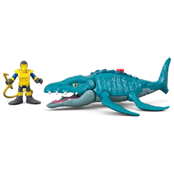 Imaginext Jurassic World Mosasaurus & Diver - Smyths Toys
