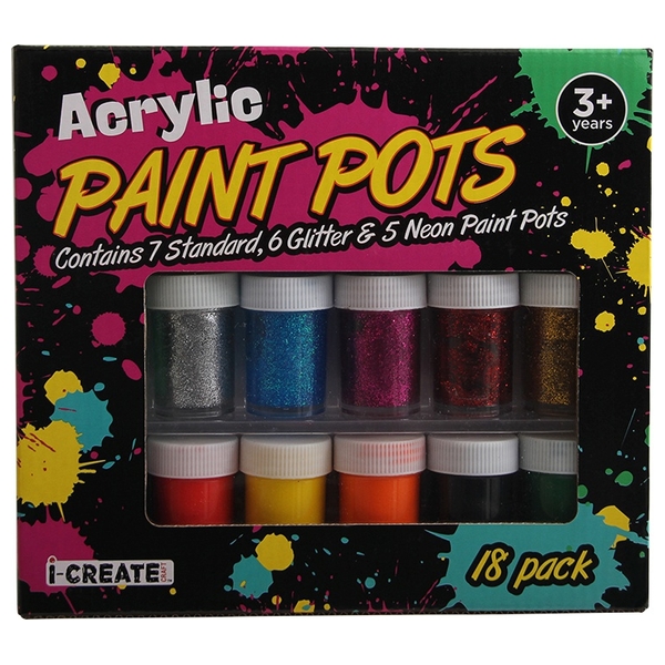 18 Pack Acrylic Paint Pots. Other Arts & Creativity UK