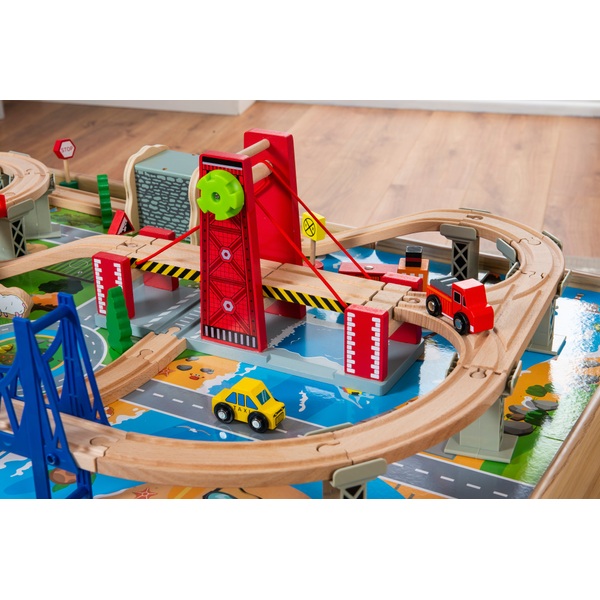 Squirrel Play 100Piece Wooden Train Set & Table Smyths Toys UK