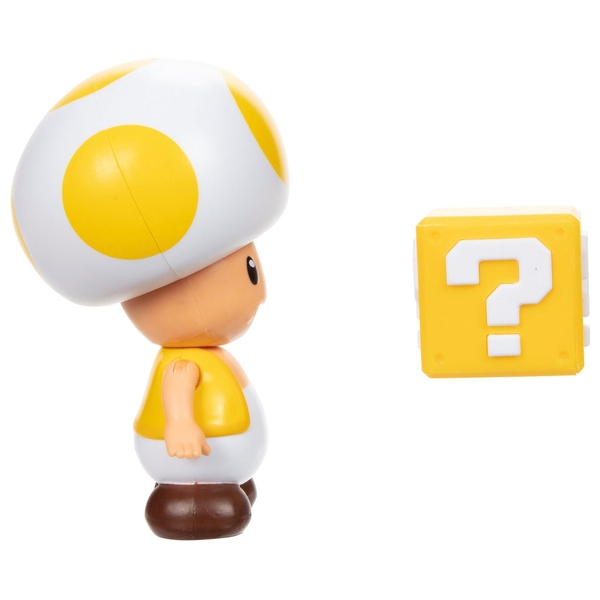 Nintendo Super Mario 10cm Yellow Toad with Question Block | Smyths Toys UK