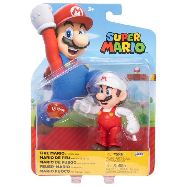 Super Mario 6cm Fire Mario Figurine Smyths Toys Ireland