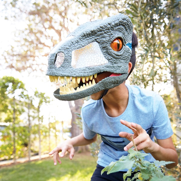 Jurassic World Chomp N Roar Mask Velociraptor Blue Smyths Toys Uk