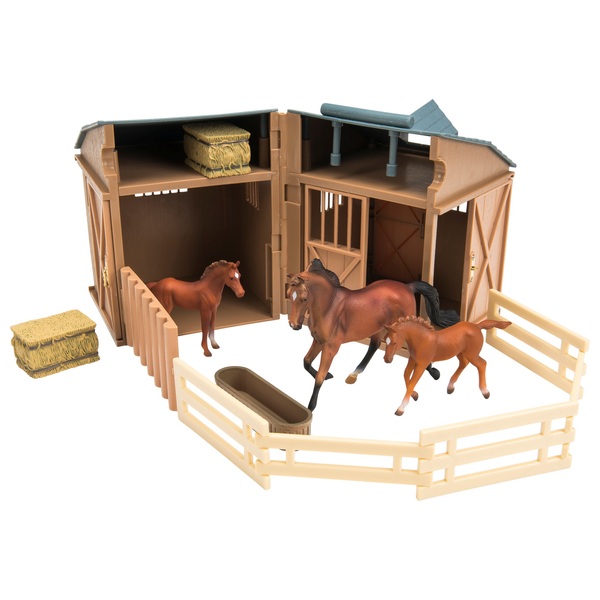 Collecta - Stable Playset with Horses and Accessories- 3 Piece Count ...