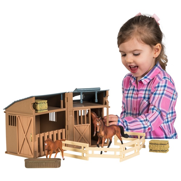 Collecta - Stable Playset with Horses and Accessories- 3 Piece Count ...