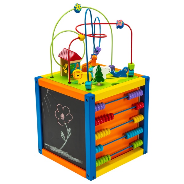 squirrel play wooden building blocks