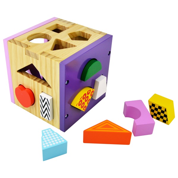 Squirrel Play Wooden Sorting Cube Pink Smyths Toys UK