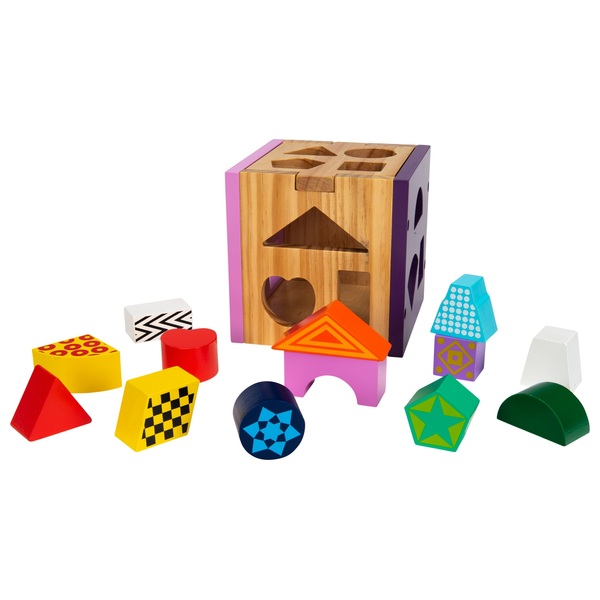 Squirrel Play Wooden Sorting Cube Pink Smyths Toys UK