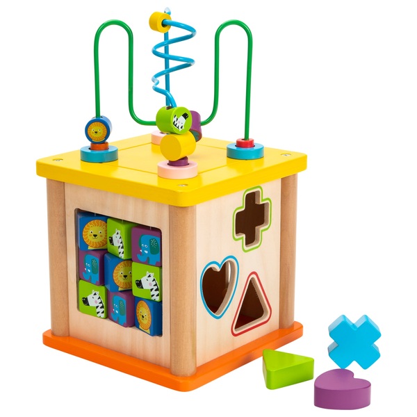 Squirrel Play Wooden Sort ‘n’ Play Activity Cube - Smyths Toys UK