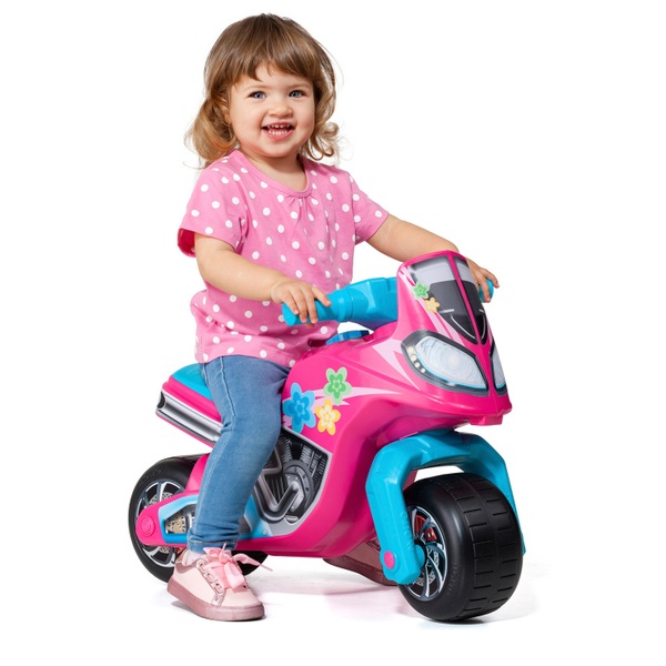 Molto Foot to Floor Ride On Motorbike Cross Pink/Blue - Ride Ons UK