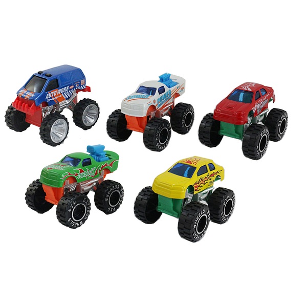 RevZ 5 Pack Monster Truck Set - Diecast Cars & Playsets