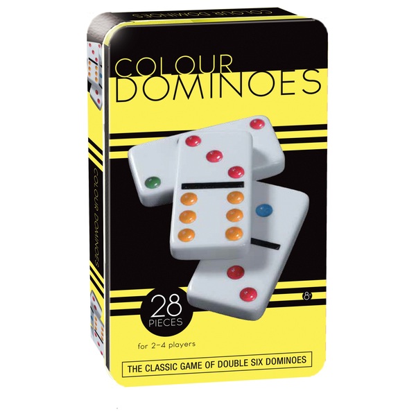 Classic Double 6 Colour Dominoes In Black And Gold Tin Board Games Smyths Toys Ireland