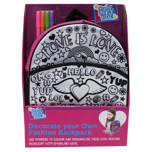 Crafty Little Kidz Colour Your Own Fashion Gem Backpack Smyths Toys