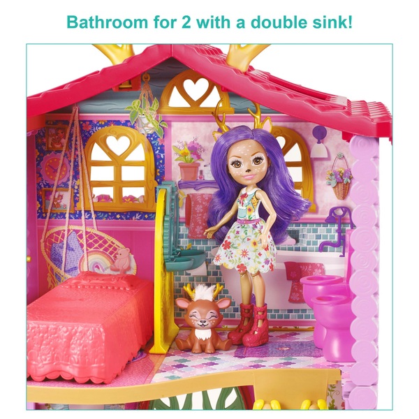 Enchantimals Cozy Deer House Playset + Danessa Deer Doll & Sprint ...