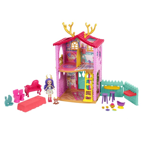 Enchantimals Cozy Deer House Playset + Danessa Deer Doll & Sprint ...