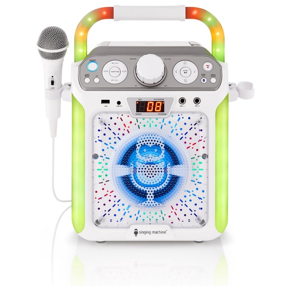 Singing Machine SML682BTW Bluetooth CDG Karaoke Machine White