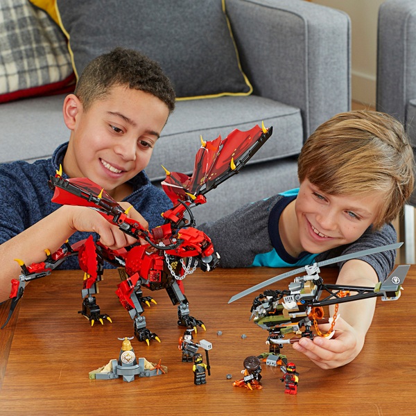 LEGO 70653 Ninjago Firstbourne Dragon Toy and Helicopter Set - Smyths ...