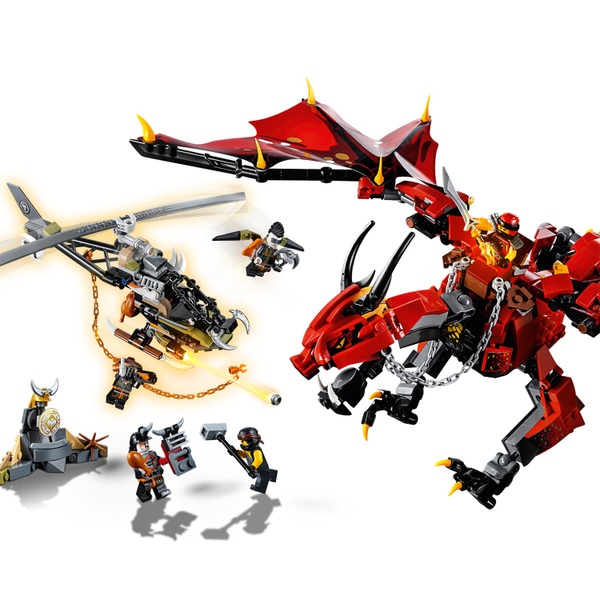 LEGO 70653 Ninjago Firstbourne Dragon Toy and Helicopter Set - Smyths ...