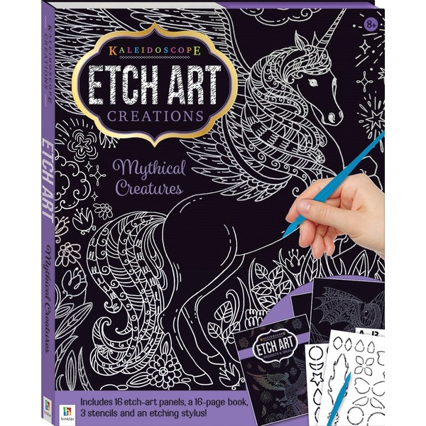 Kaleidoscope Etch Art Creations Mythical Creatures Scratch Art Book