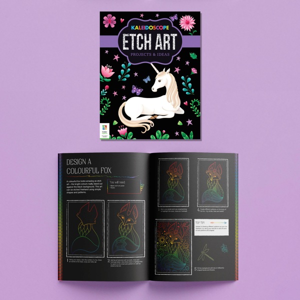 Kaleidoscope Etch Art Creations Mythical Creatures Scratch Art Book