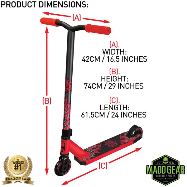 Madd Gear Whip Tacker Scooter Red/Black Stunt Scooters Ireland
