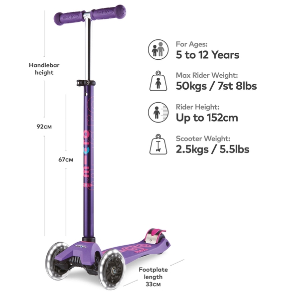 Maxi Micro Deluxe LED Purple Scooter Smyths Toys UK