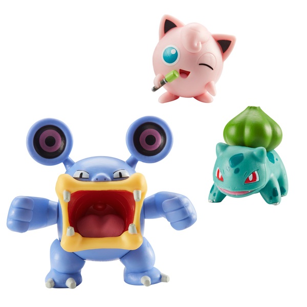 Pokemon Battle 3 Figure Pack Jigglypuff Bulbasaur And Loudred - 3 7cm original roblox games action figure toy doll