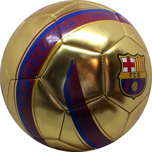 Fc Barcelona Ball Gold Metallic Size 5 Sports Equipment Uk - 