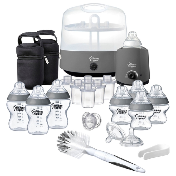 Tommee Tippee Closer to Nature Complete Feeding Kit Grey Bottle