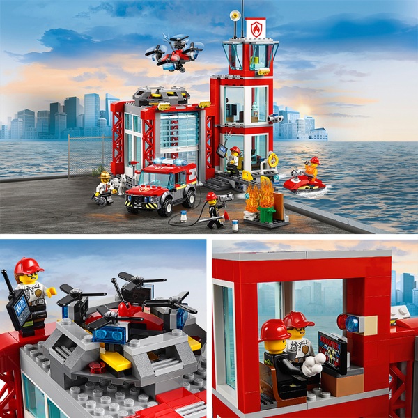 LEGO 60215 City Fire Station Building Set - Smyths Toys UK