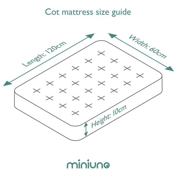 miniuno 120 x 60cm Deluxe Fibre Cot Mattress Smyths Toys UK