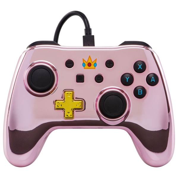 Chrome Pink Peach Wired Controller for Nintendo Switch Nintendo