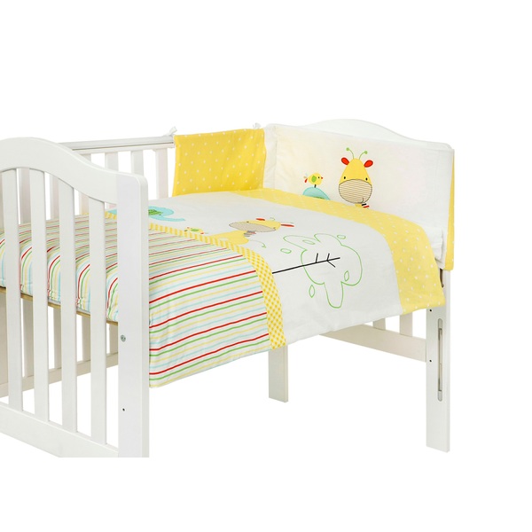 Baby Elegance Little Giraffe Cot/Cot bed Quilt & Bumper Set Lemon