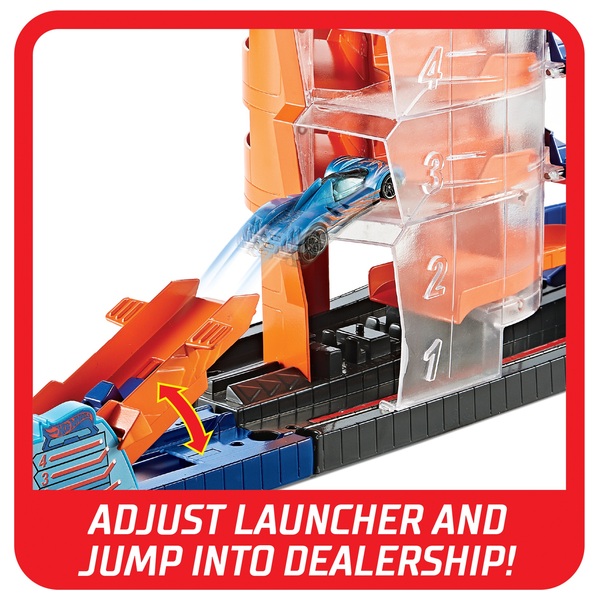 Hot Wheels City Super Spin Dealership Car Playset with Vehicle Smyths