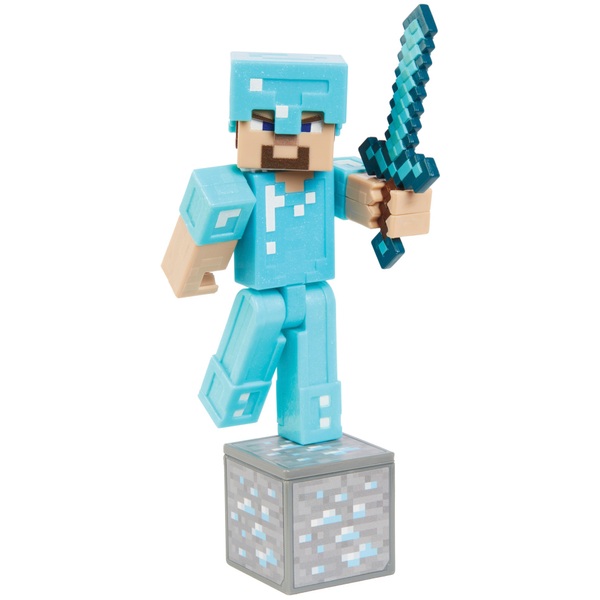 Minecraft 8cm Figures Steve Diamond - Smyths Toys