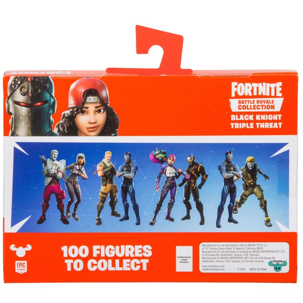black knight and triple threat duo figure pack fortnite battle royale colle - blue black knight fortnite
