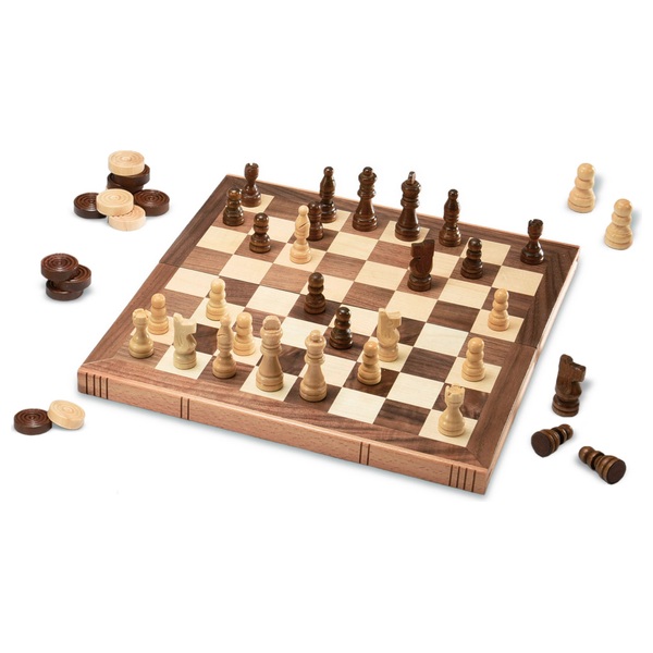 Wooden Chess and Draughts Set | Smyths Toys UK