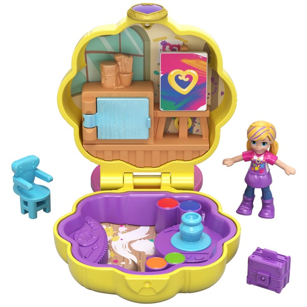 Polly Pocket Tiny Pocket Places Paint Shop Compact Playset with Micro