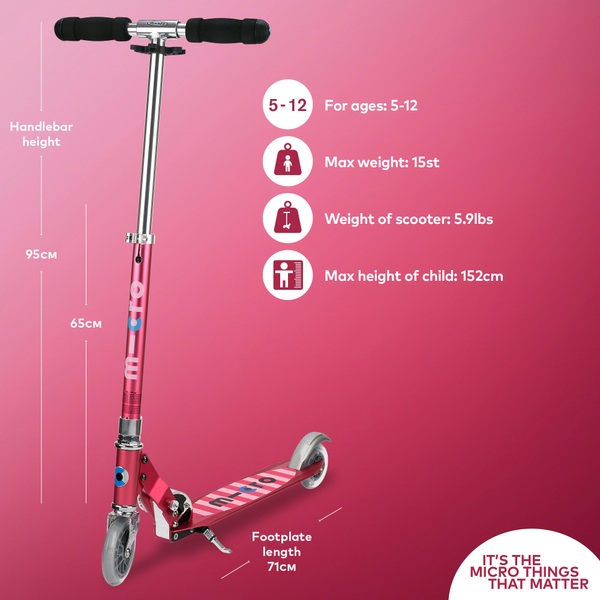 Micro Sprite Scooter Pink Stripe Smyths Toys UK