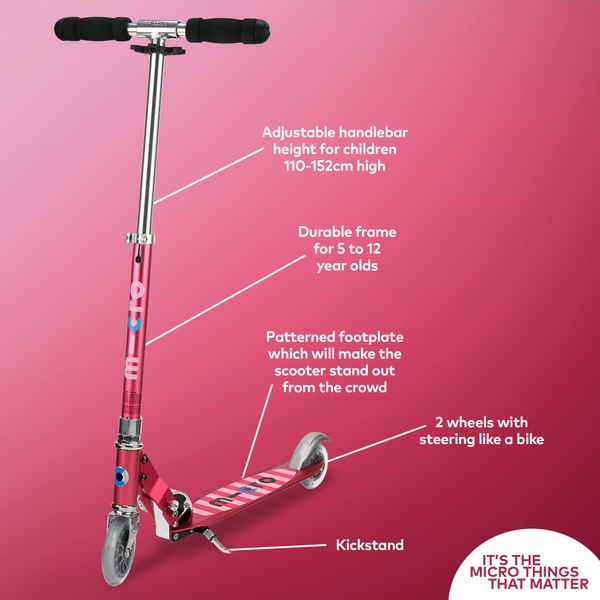 Micro Sprite Scooter Pink Stripe Smyths Toys UK