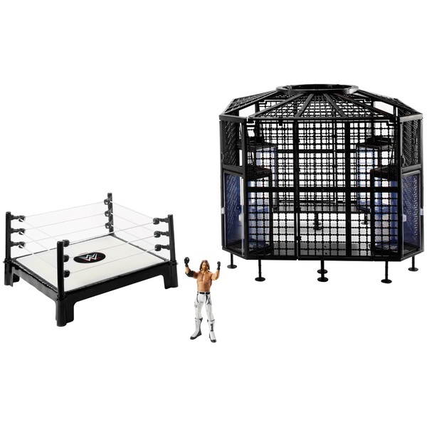 WWE Elimination Chamber Playset with AJ Styles Figure Smyths Toys