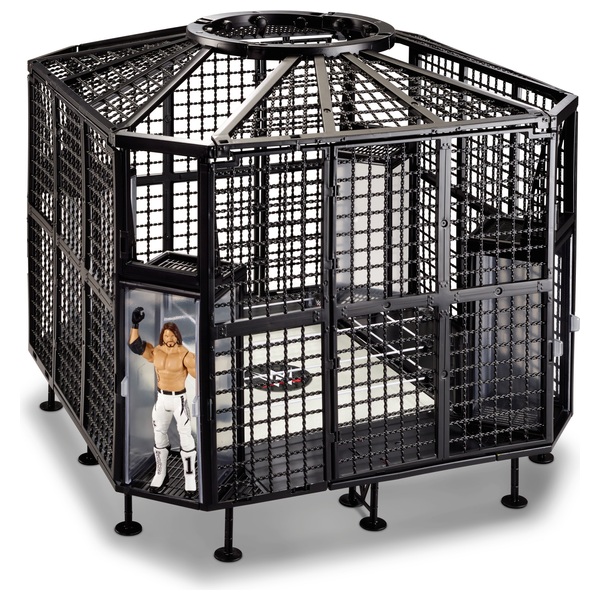 WWE Elimination Chamber Playset with AJ Styles Figure Smyths Toys