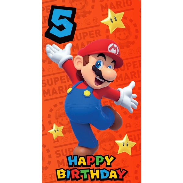 Nintendo Mario Birthday Card Age 5 - Smyths Toys