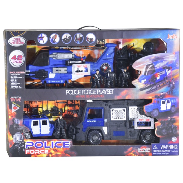 Police Force Playset - 4 Vehicles - Smyths Toys