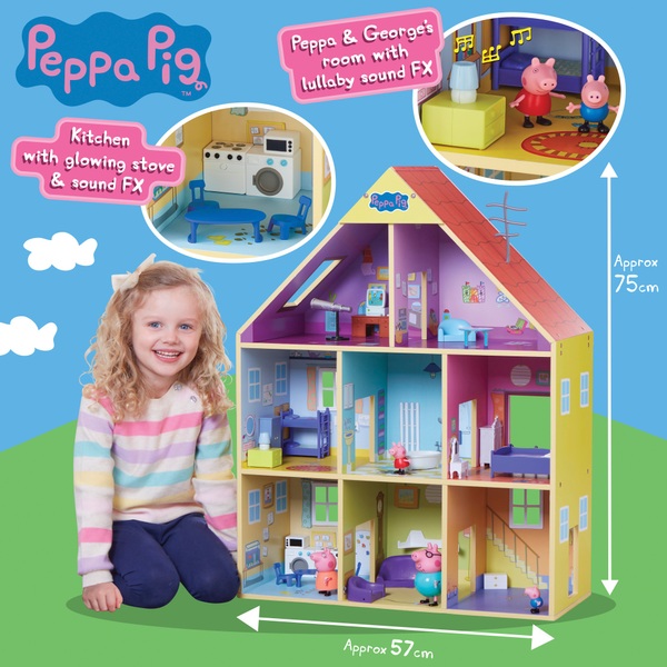 Peppa Pig Wooden Doll House | Smyths Toys UK